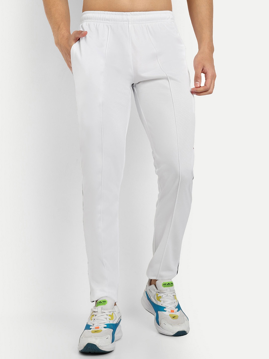 

Metronaut Men Striped Slim Fit Track Pants, White