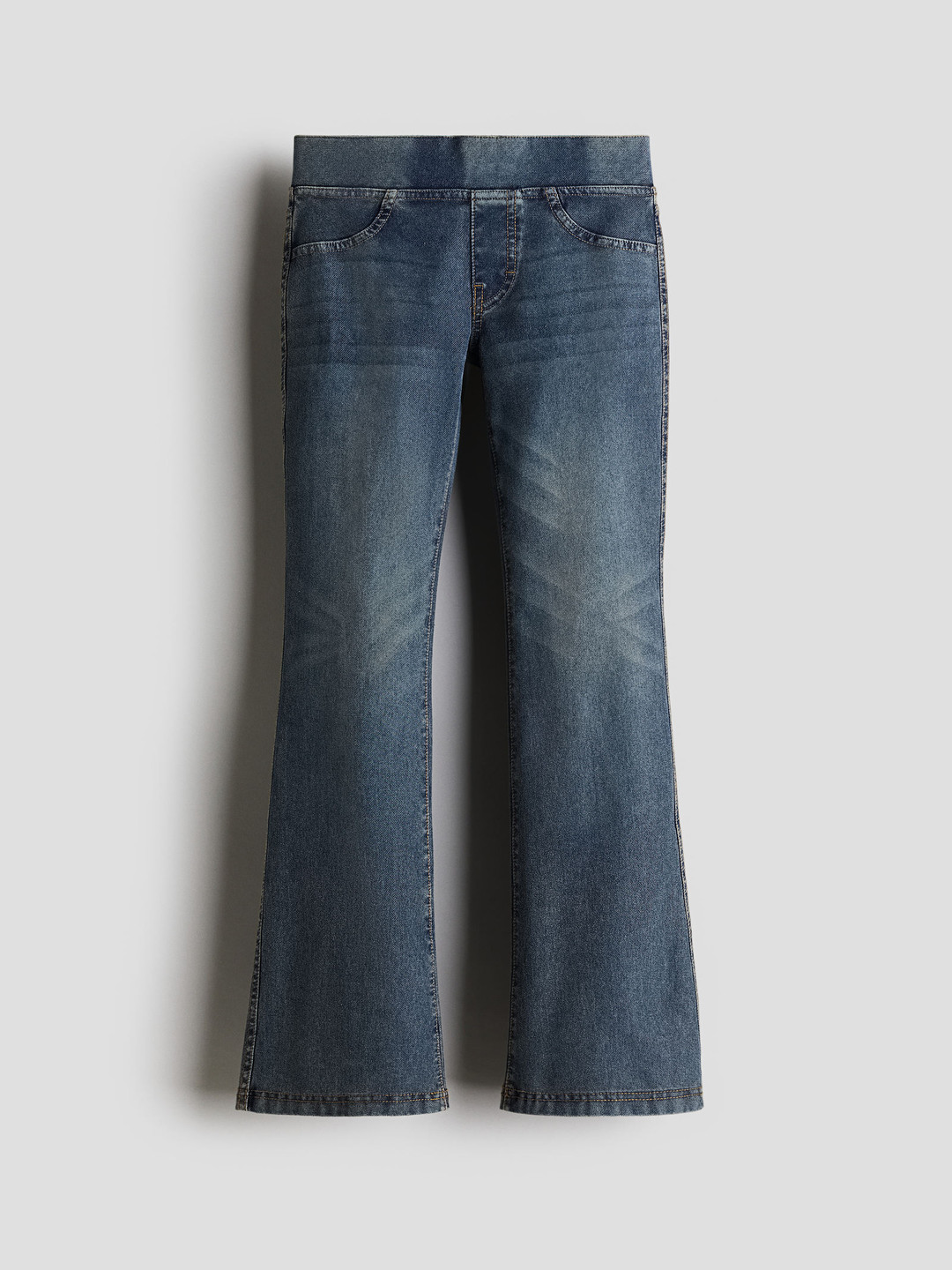 

H&M Girls Flared Jersey Trousers, Blue