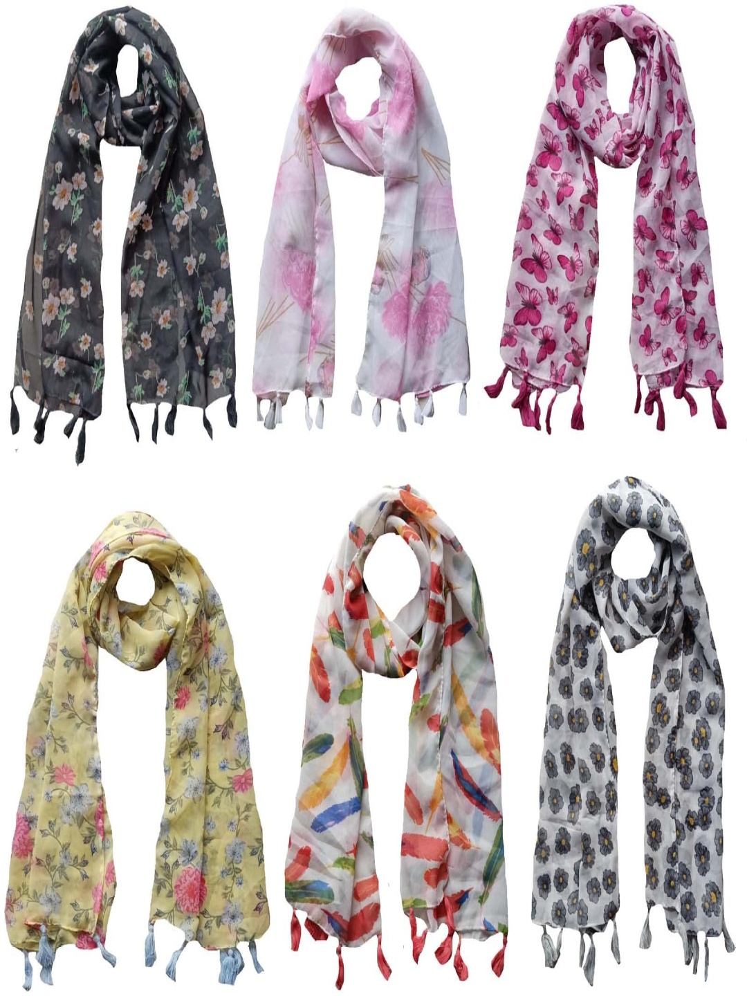 

NarNari Women Printed Scarf, Black