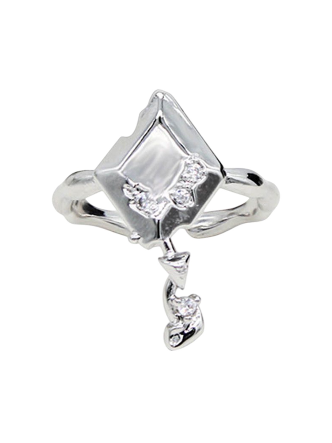 

StyleCast Elegant Silver-Toned Quirky Shaped Finger Ring