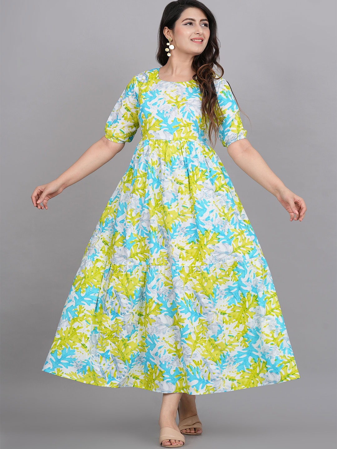 

SHOPAXIS Women Floral Printed Maternity A-Line Maxi Dress, Multi