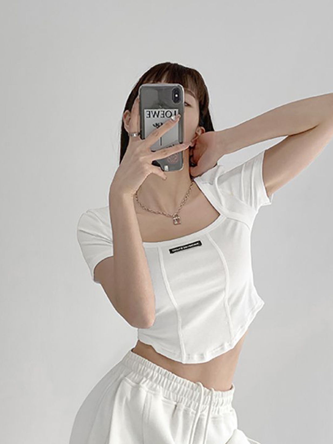 

StyleCast x Revolte Women Solid Crop Top, White