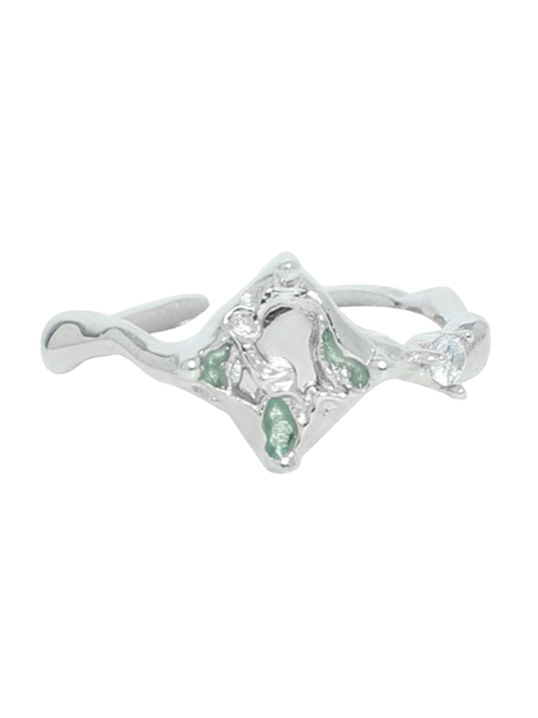 

StyleCast Elegant Silver Toned Artificial Stones-Studded Finger Ring