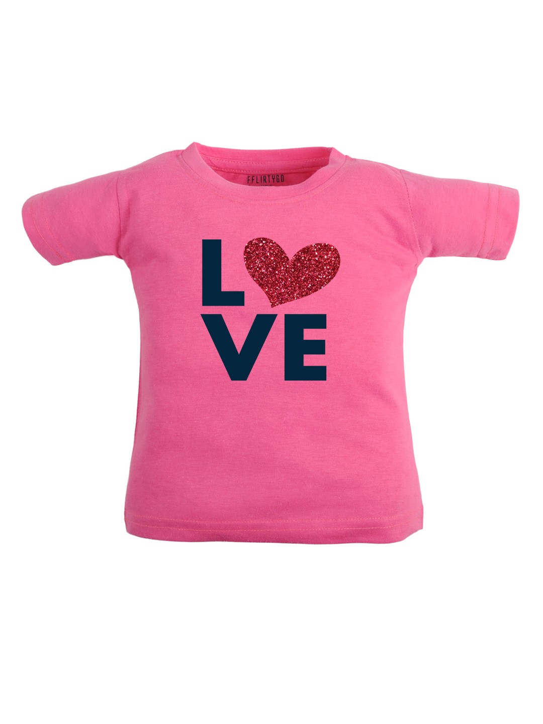 

FFLIRTYGO Unisex Kids Typography Printed Round Neck Cotton T-shirt, Pink