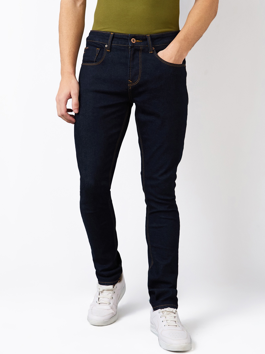 

SPYKAR Men Slim Fit Low-Rise Cotton Jeans, Blue