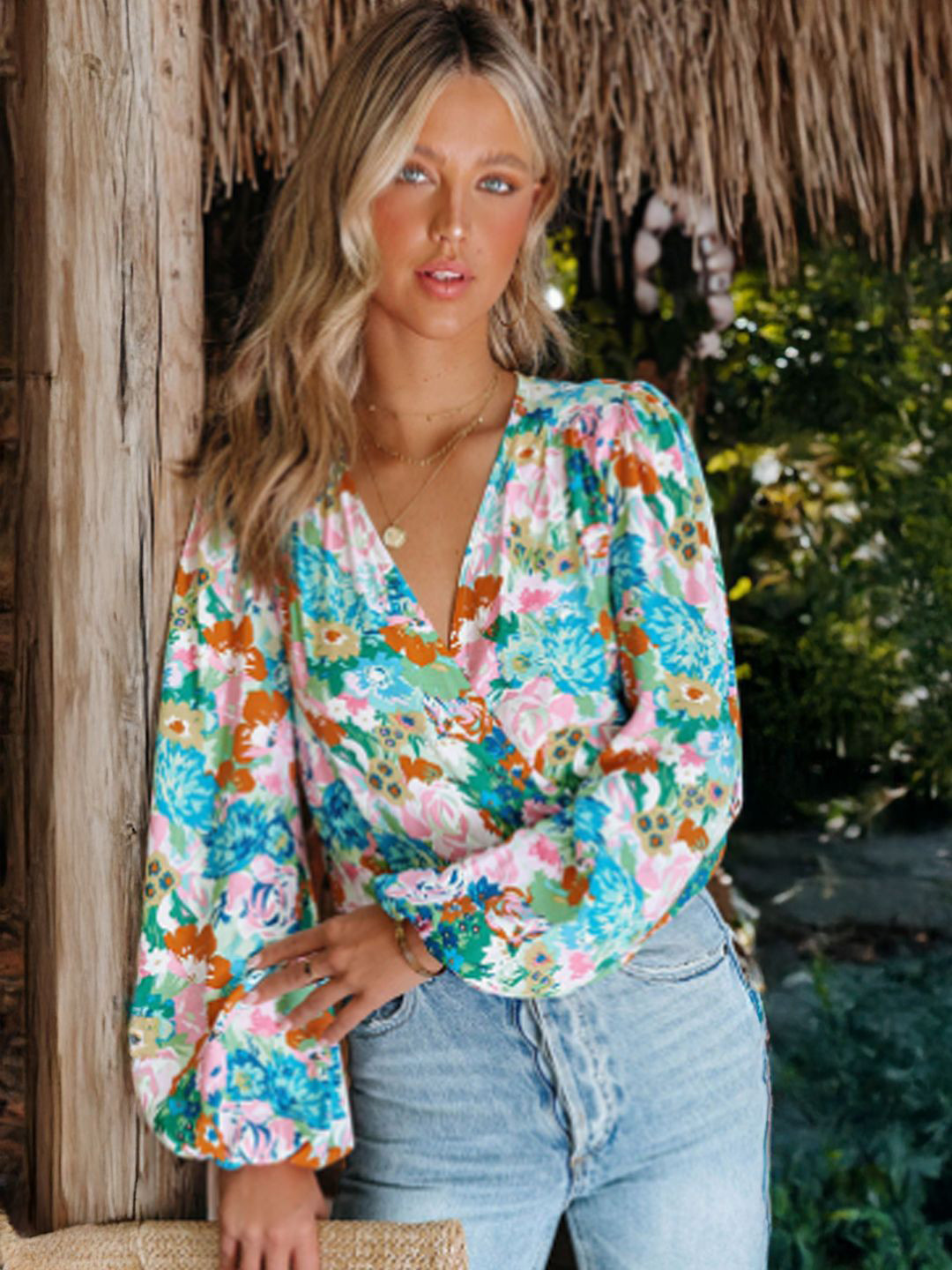 

StyleCast Print Top, Blue