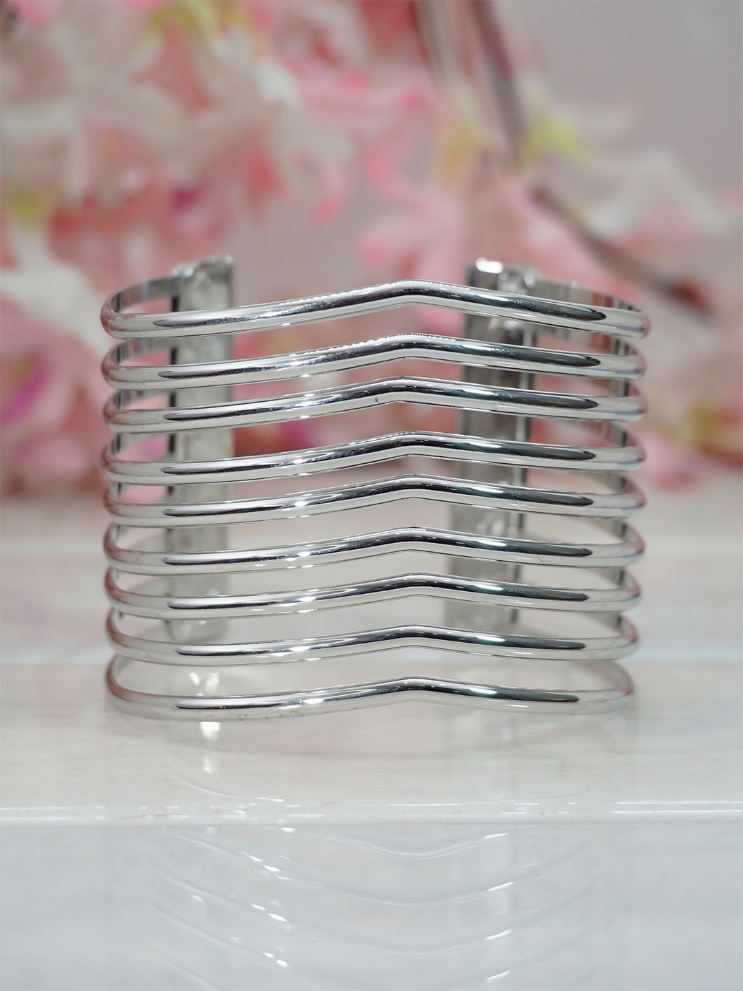 

Niscka Women Silver-Plated Cuff Bracelet