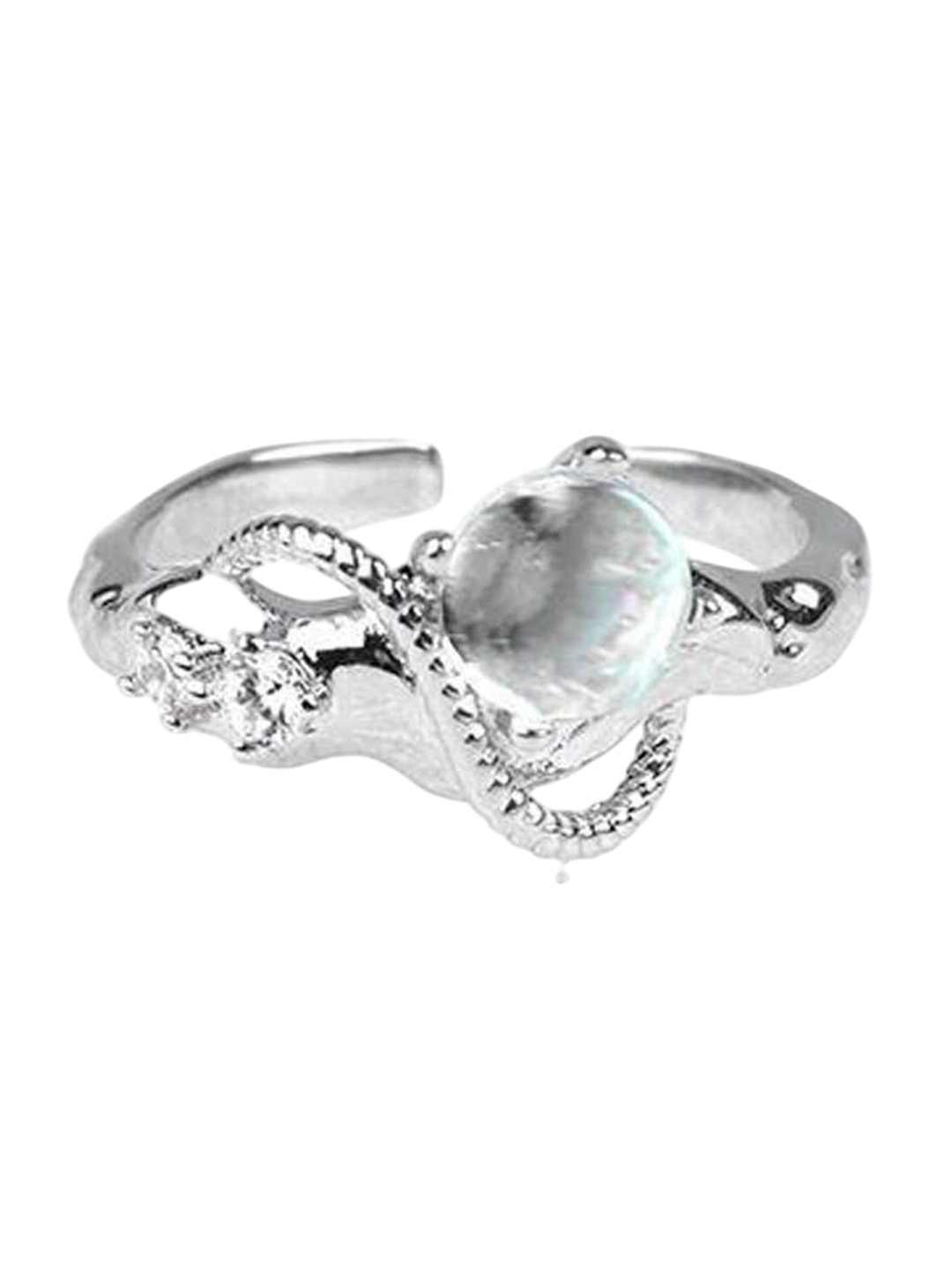 

StyleCast Artificial Stones-Studded Finger Ring, Silver