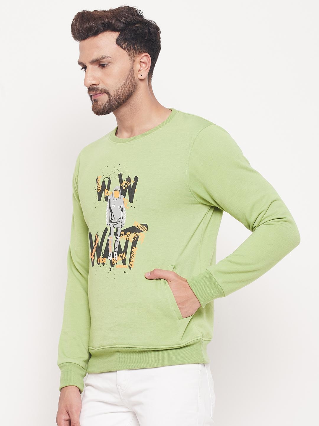 

LYCOS Men Printed Pullover Sweatshirt, Sea green