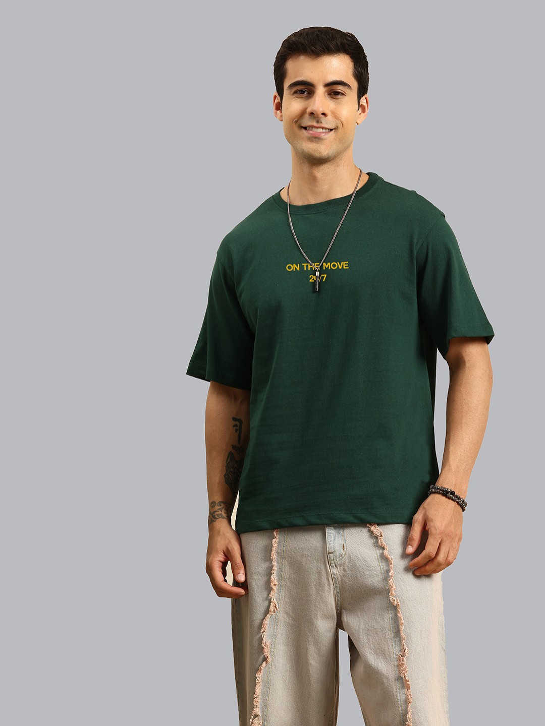 

R.Code by The Roadster Life Co. Men T-shirt, Green