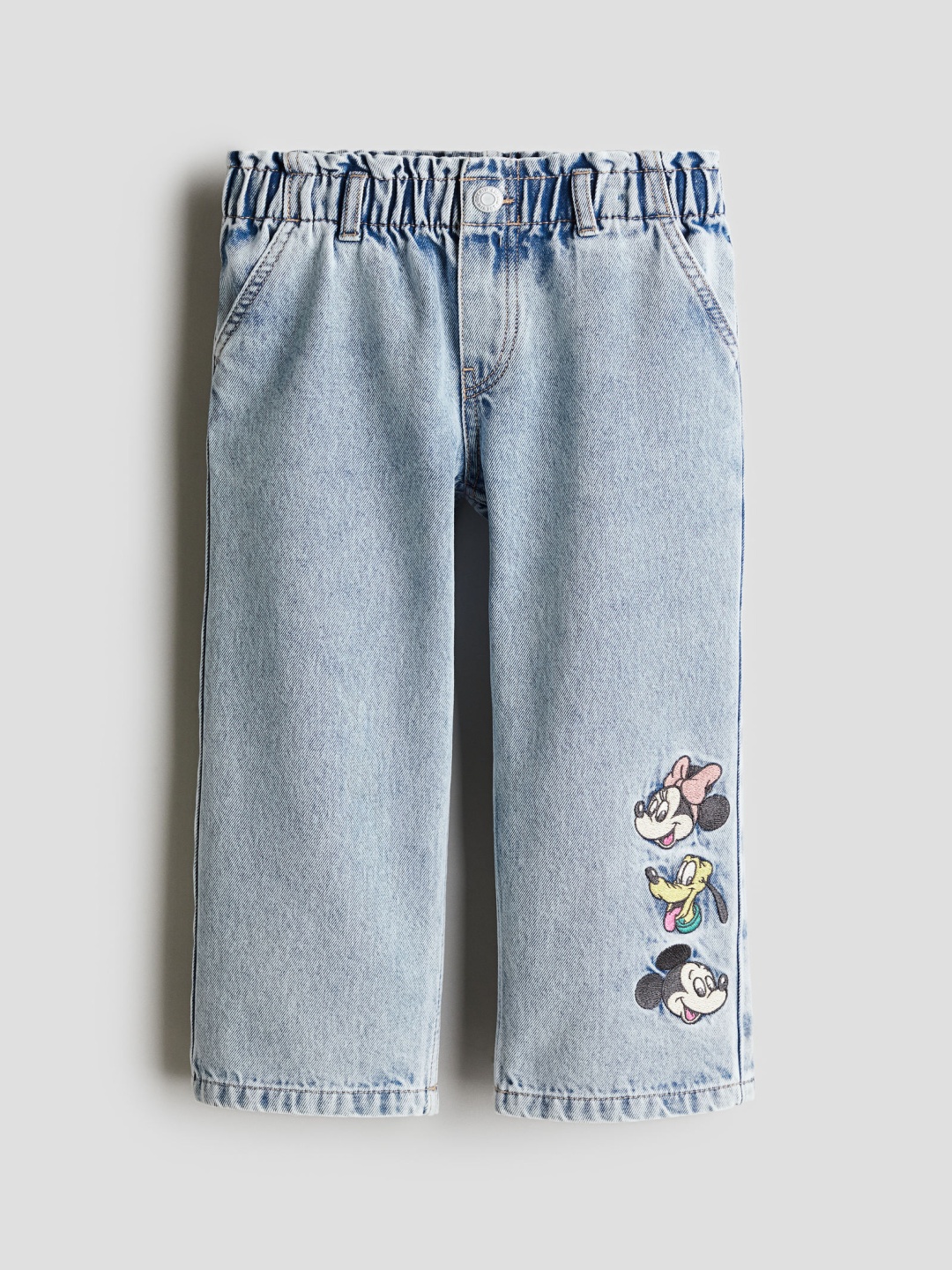 

H&M Motif-Detail Wide Leg Jeans, Blue