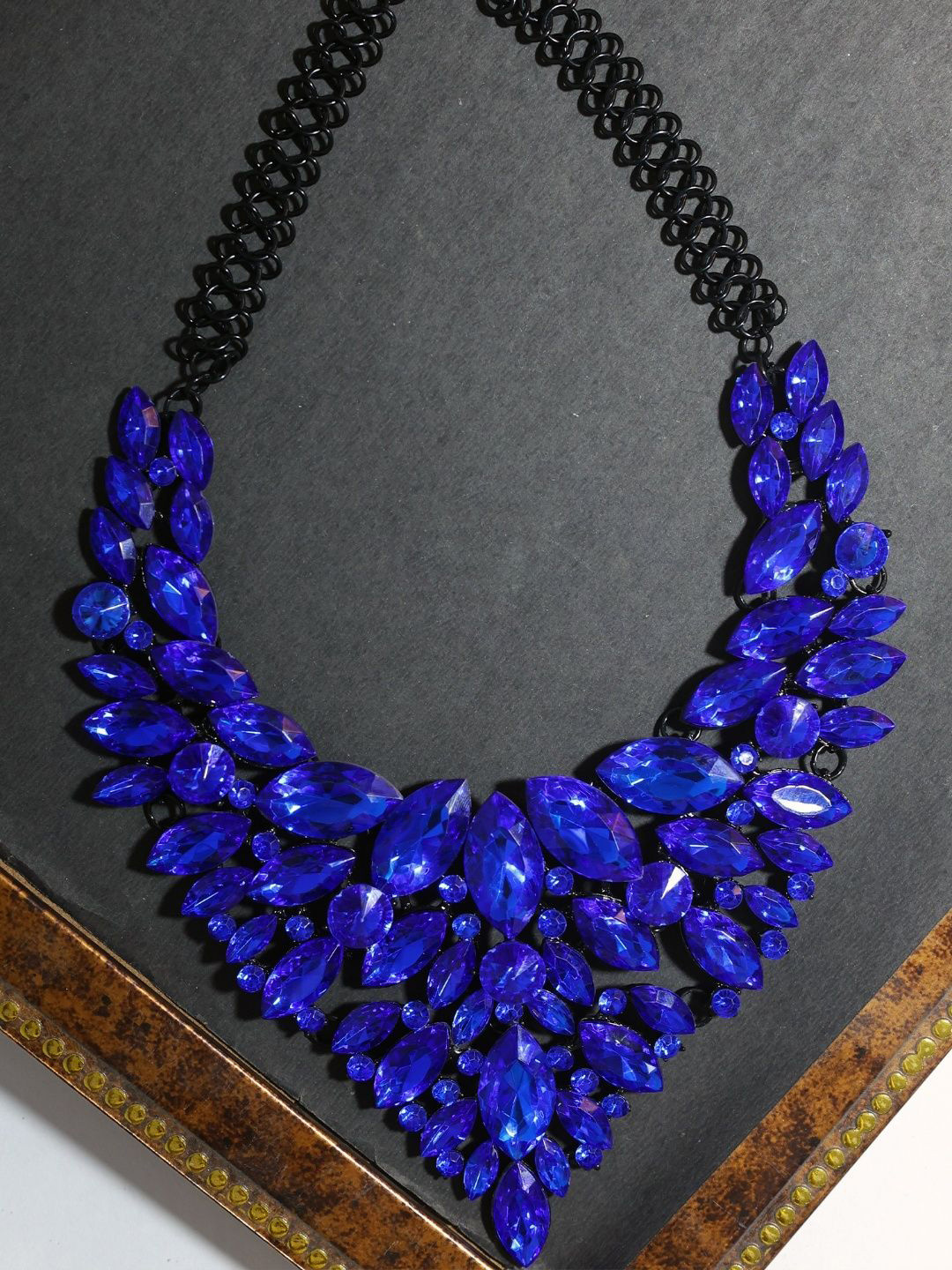 

Niscka American Diamond Statement Necklace, Black