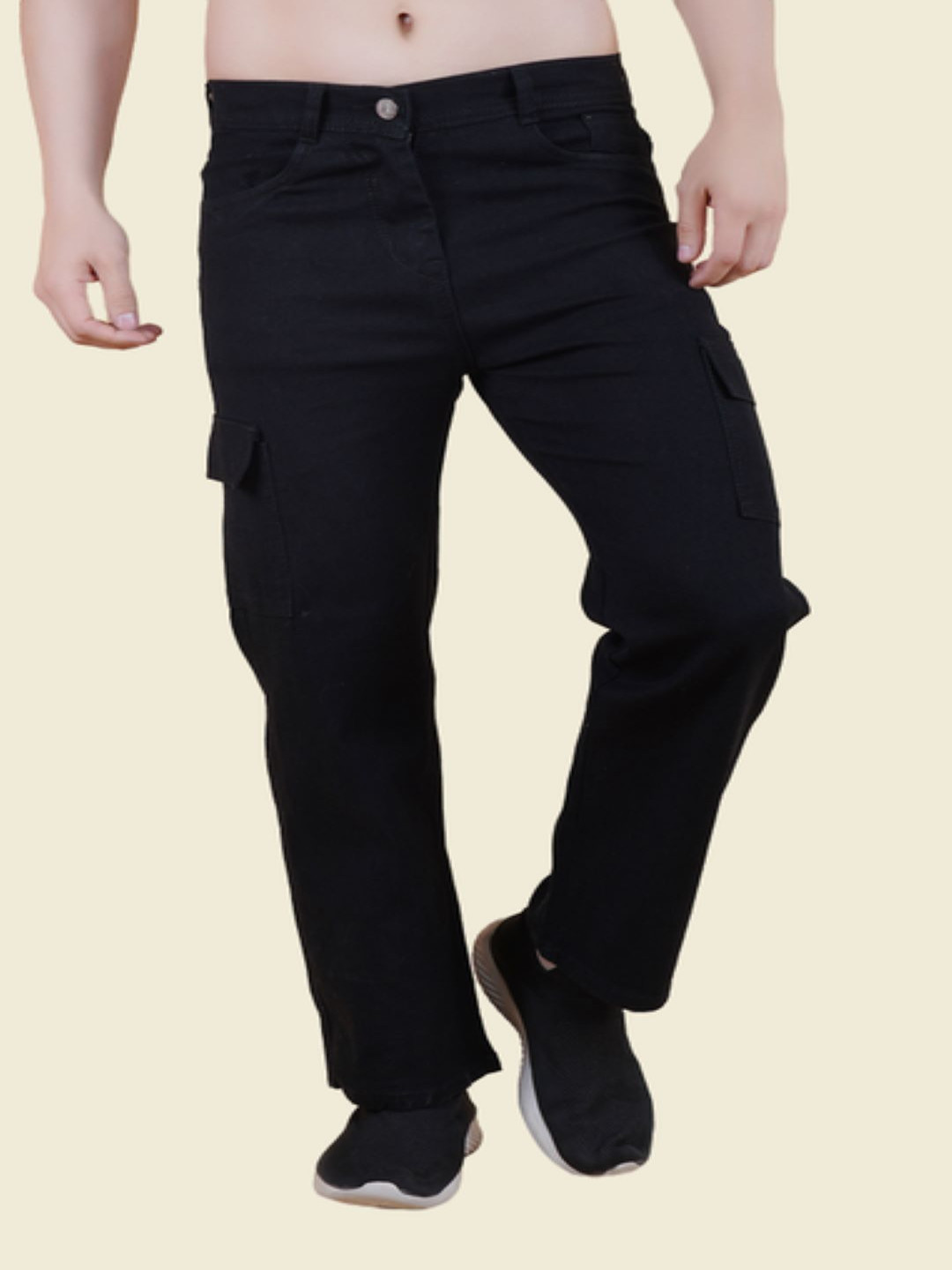 

COMFITS Men Classic Jogger Low Distress Jeans, Black