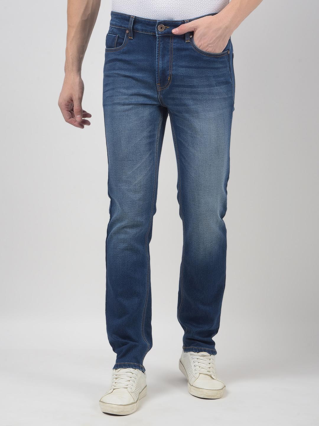 

Numero Uno Men Slim Fit Light Fade Jeans, Blue