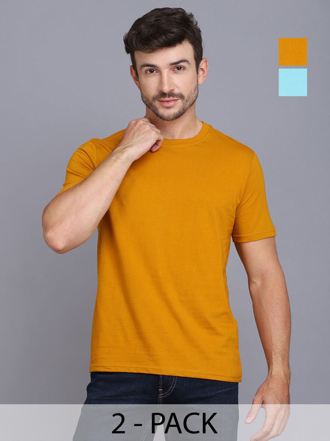 

WOOSTRO Men 2 Slim Fit T-shirt, Sea green