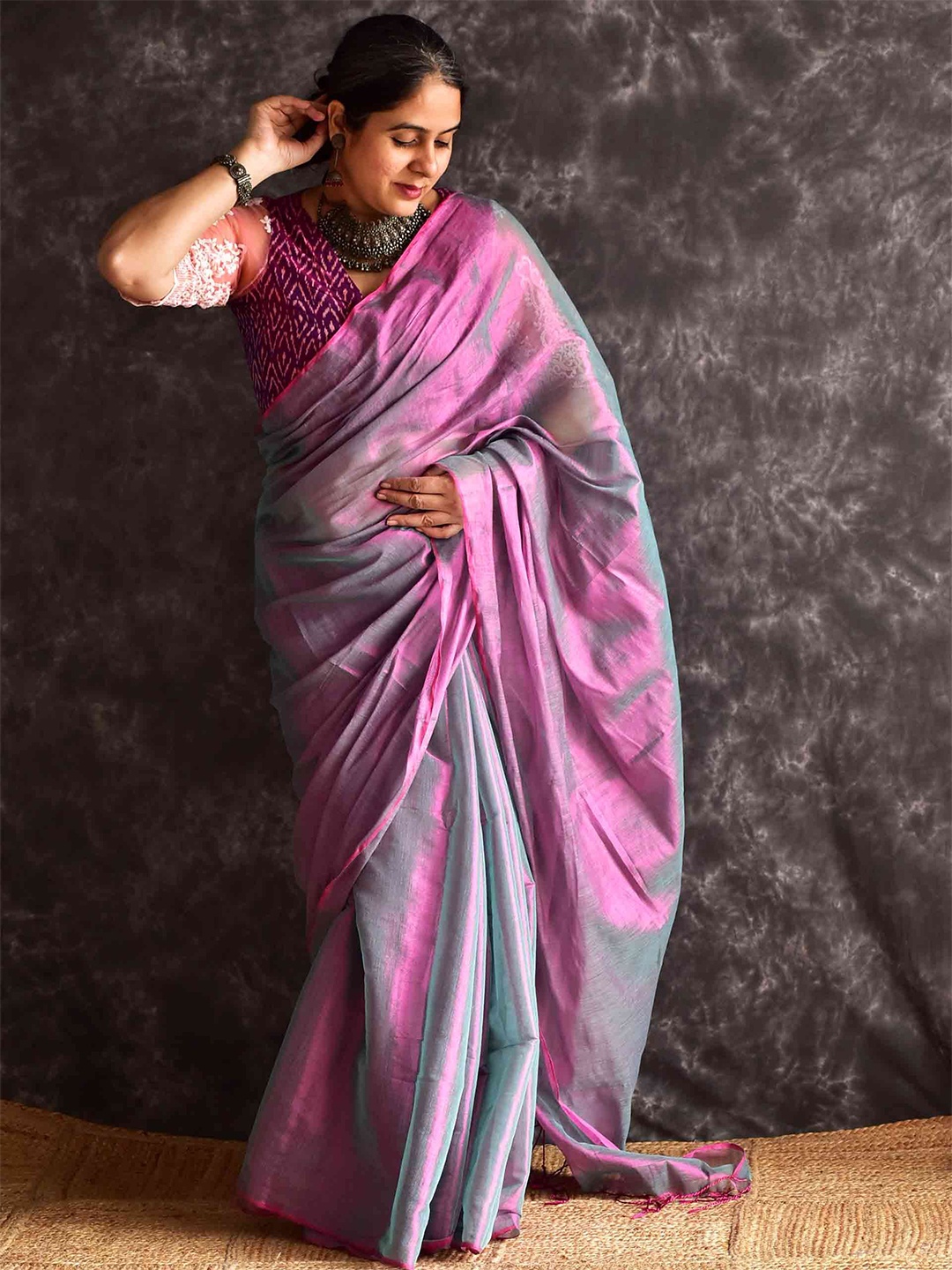 

Sundarii Menaka Tissue saree, Purple