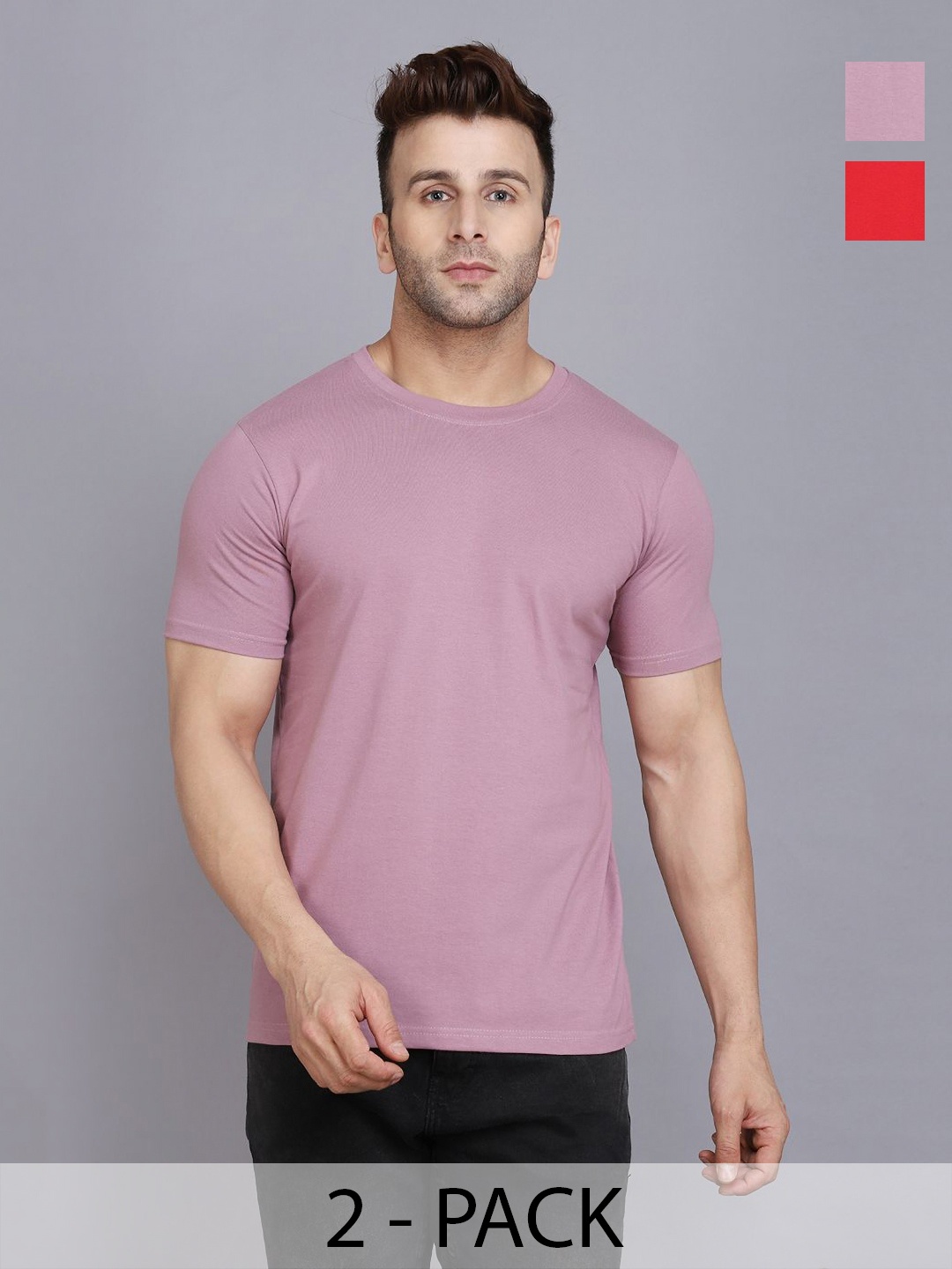 

WOOSTRO Men 2 Slim Fit T-shirt, Red