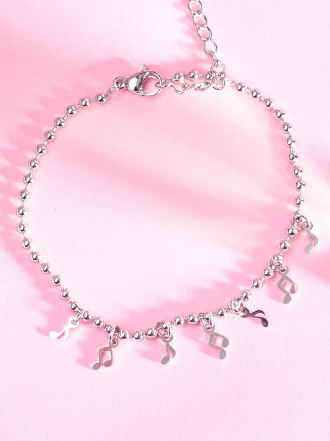 

SALTY Women Stainless Steel Snugglepuff Charm Link Bracelet, Silver