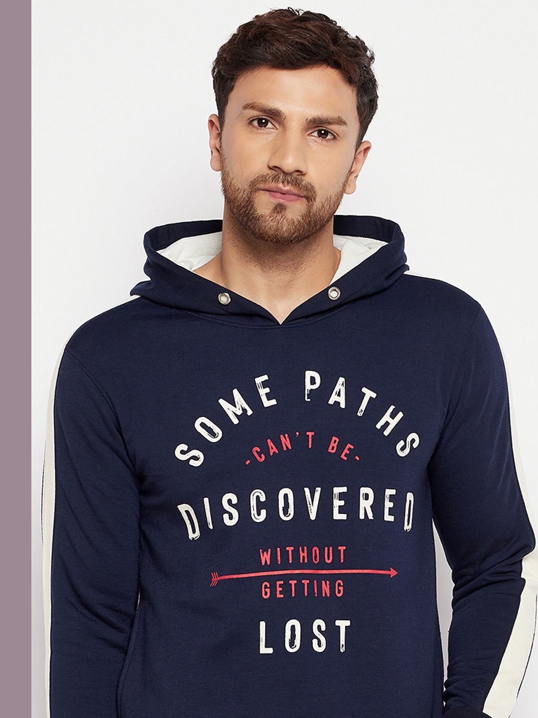 

LYCOS Men Printed Hooded Pullover Sweatshirt, Navy blue