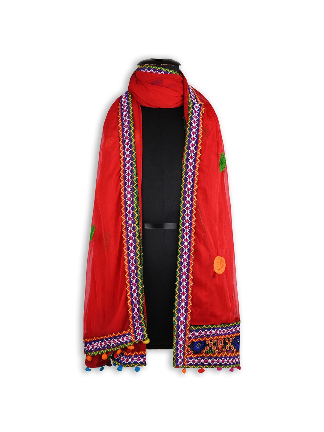 

Wish Karo Embroidered Dupatta, Red