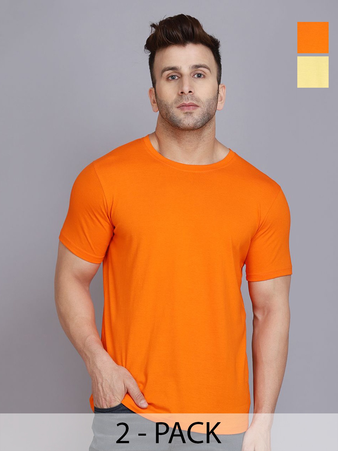 

WOOSTRO Men 2 Slim Fit T-shirt, Orange