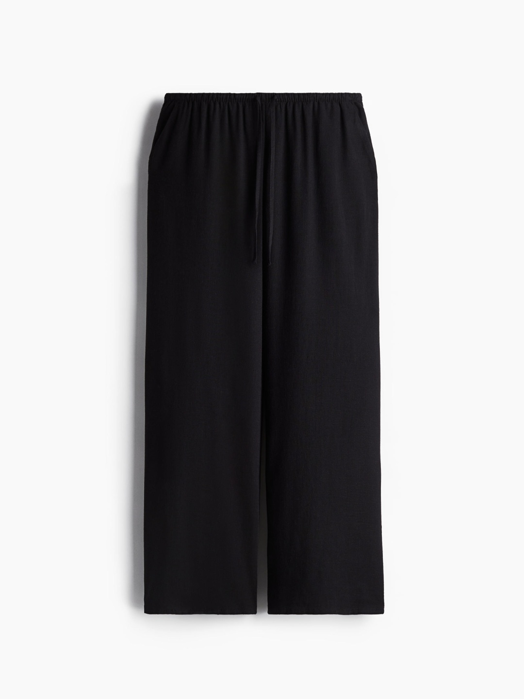 

H&M Straight Drawstring Trousers, Black