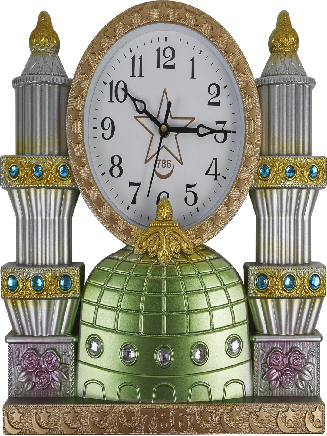 

Sigaram Silver-Toned & White Textured Contemporary Wall Clock