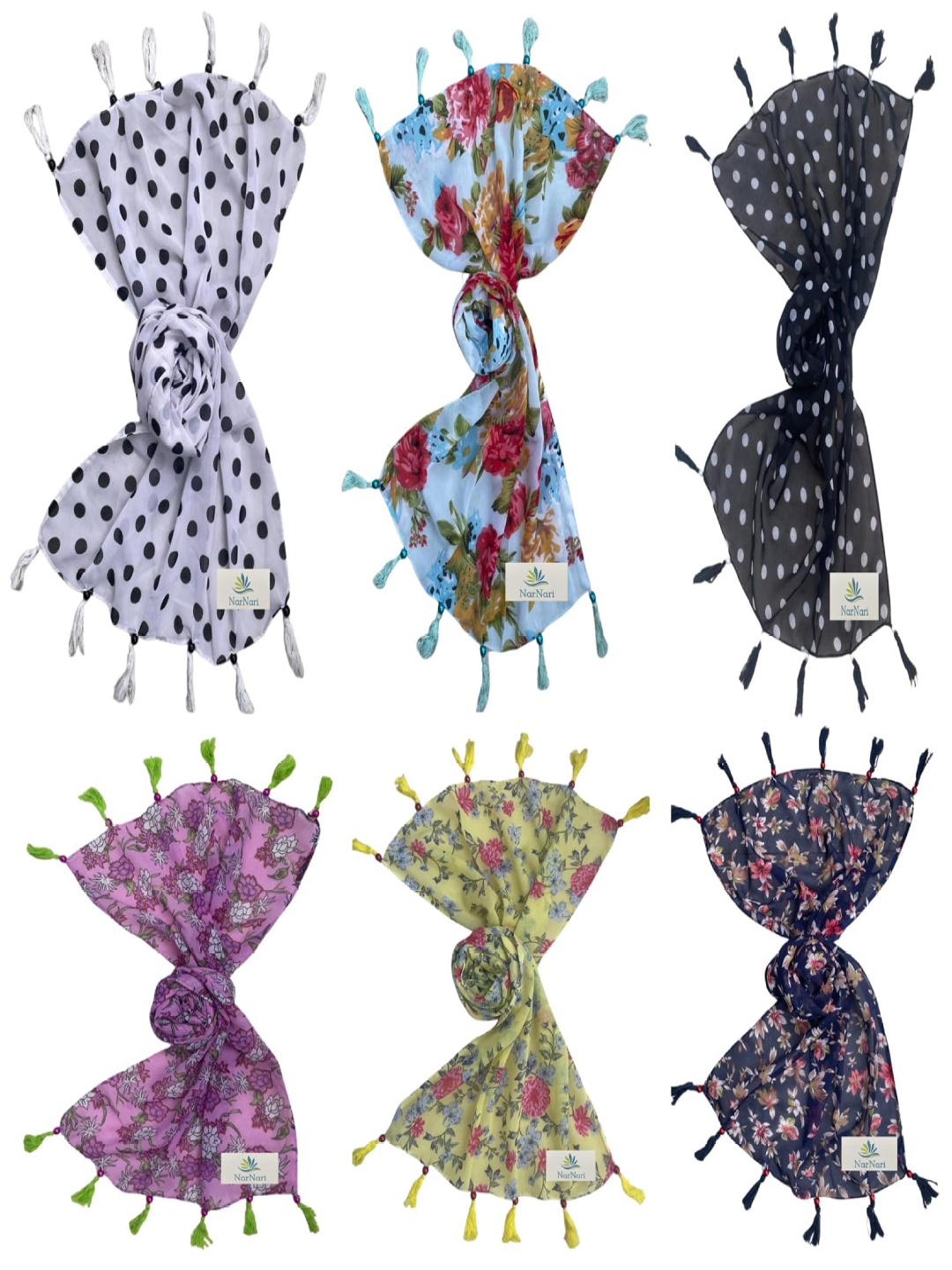 

NarNari Women Printed Scarf, Purple