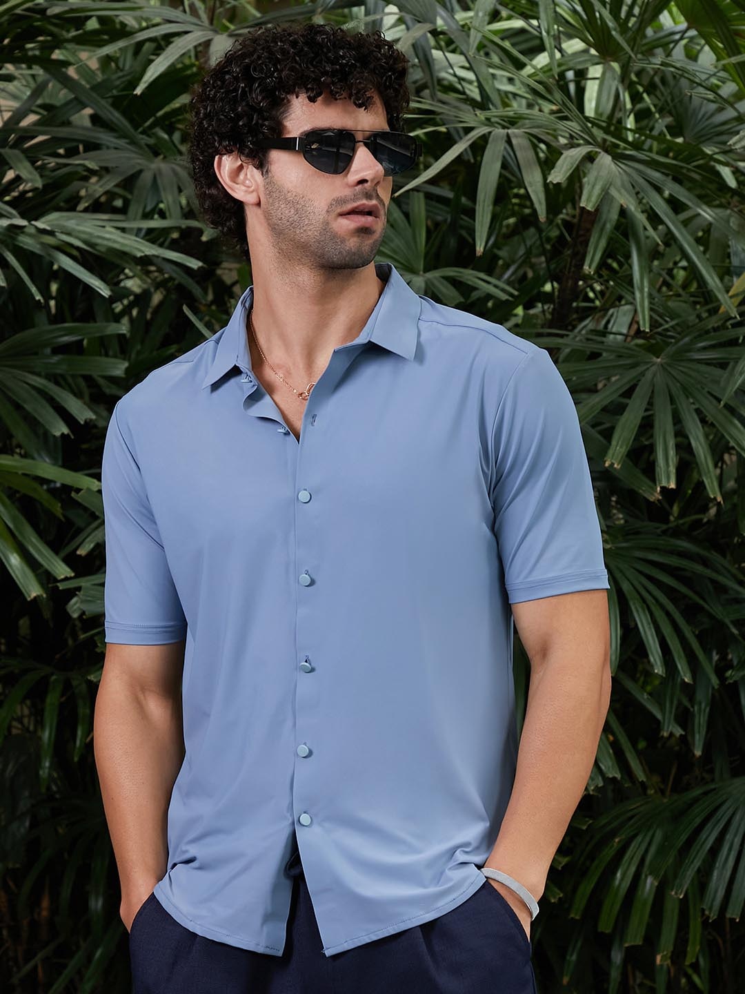 

Campus Sutra Men Comfort Opaque Casual Shirt, Blue