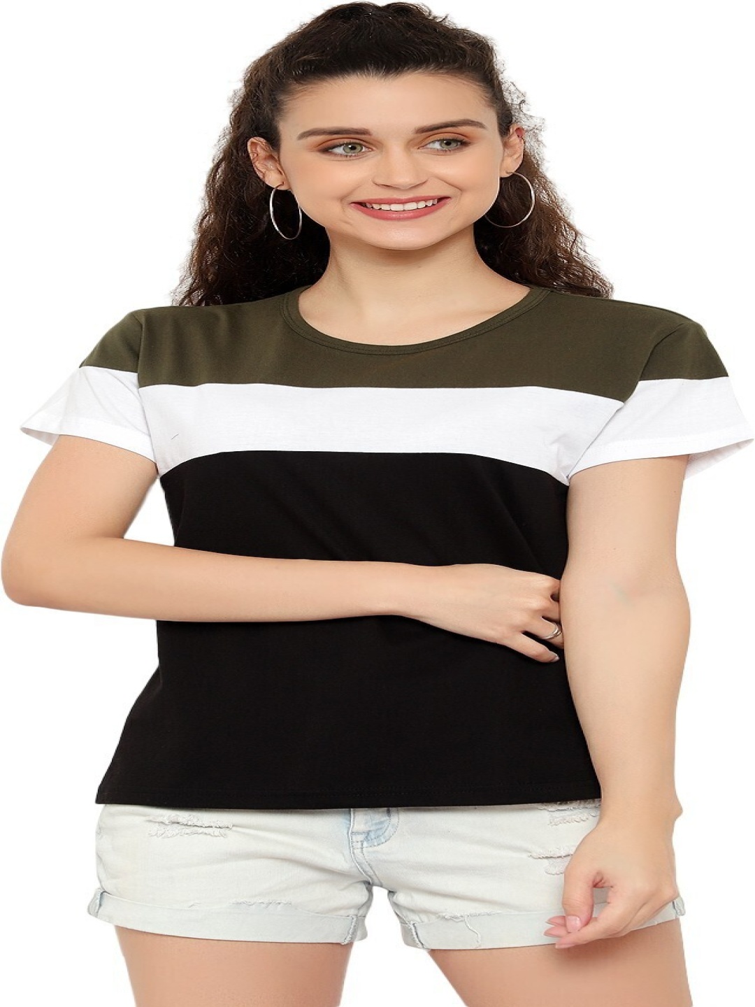 

DEEPMAYRA COLLECTION Women Colourblocked T-shirt, Multi