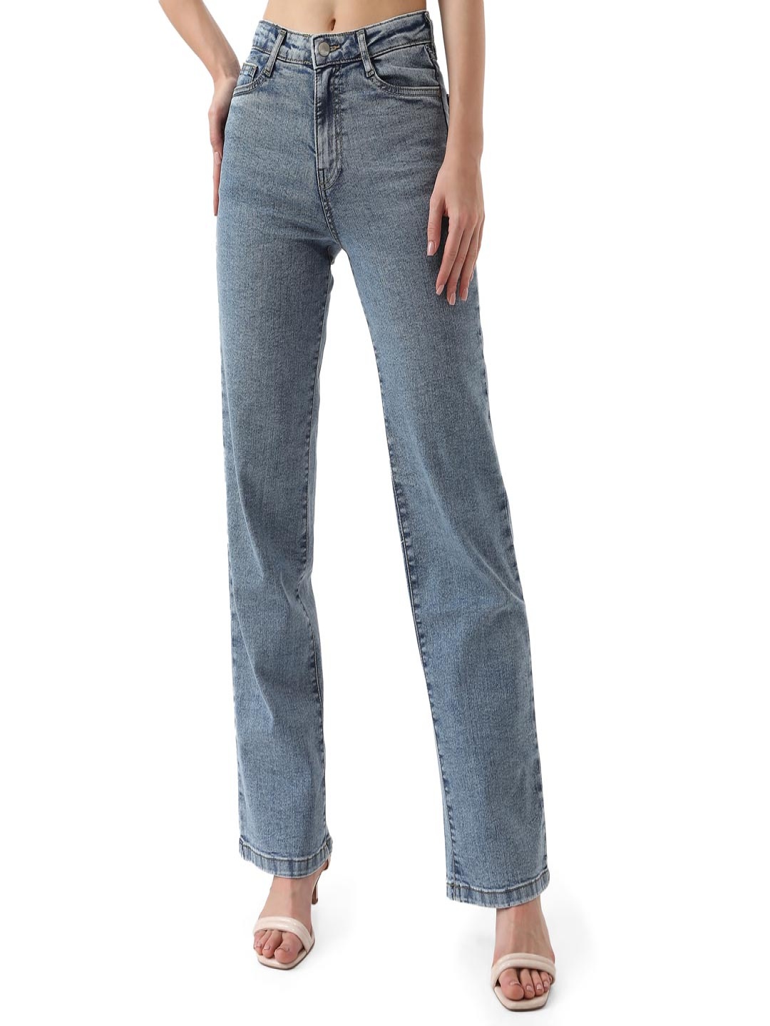 

Kraus Jeans Women Wide Leg High-Rise Light Fade Jeans, Blue