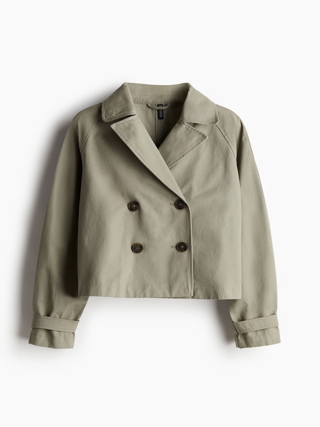 

H&M Short Trench Coat, Olive