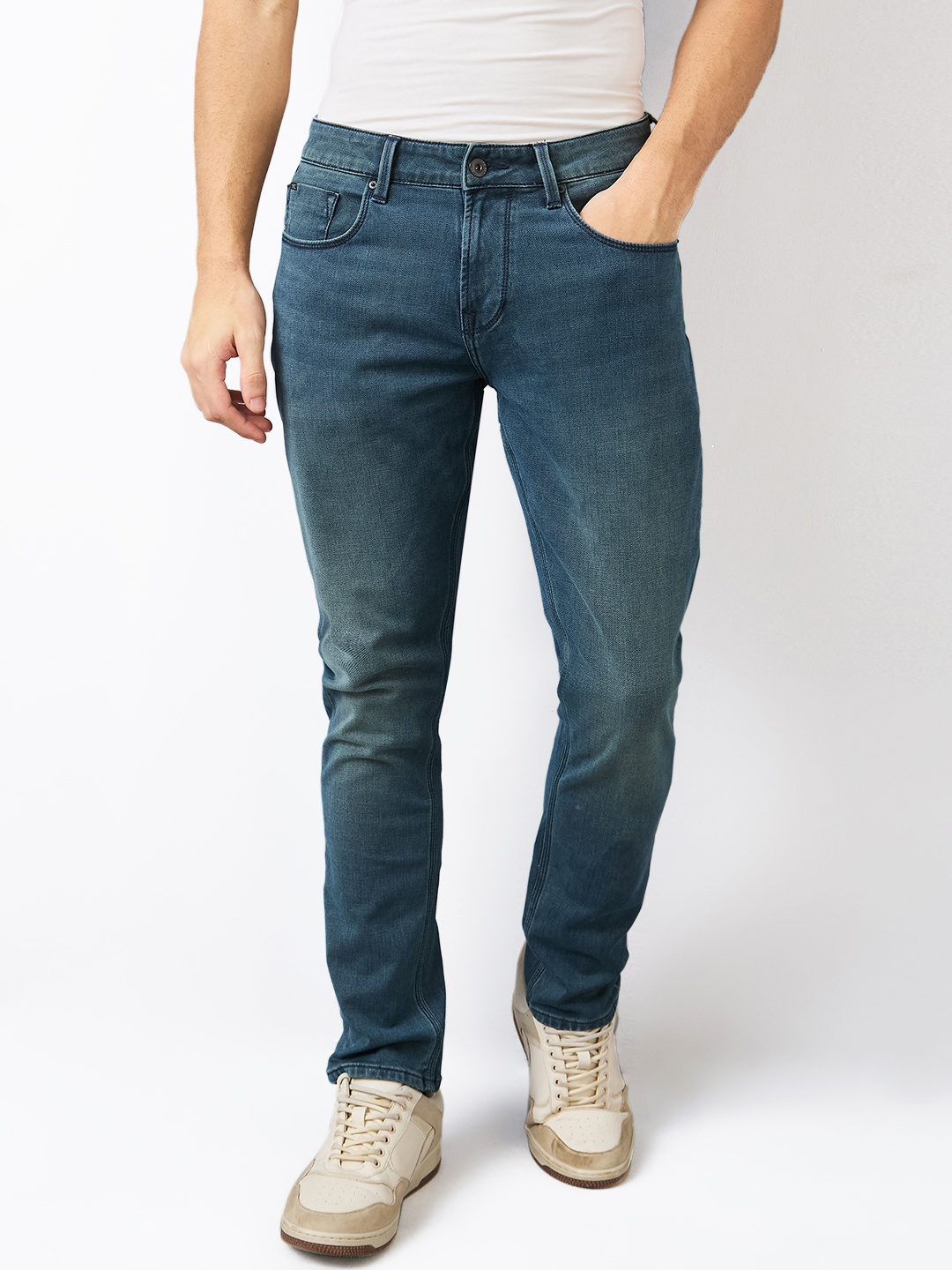 

SPYKAR Men Slim Fit Low-Rise Jeans, Blue