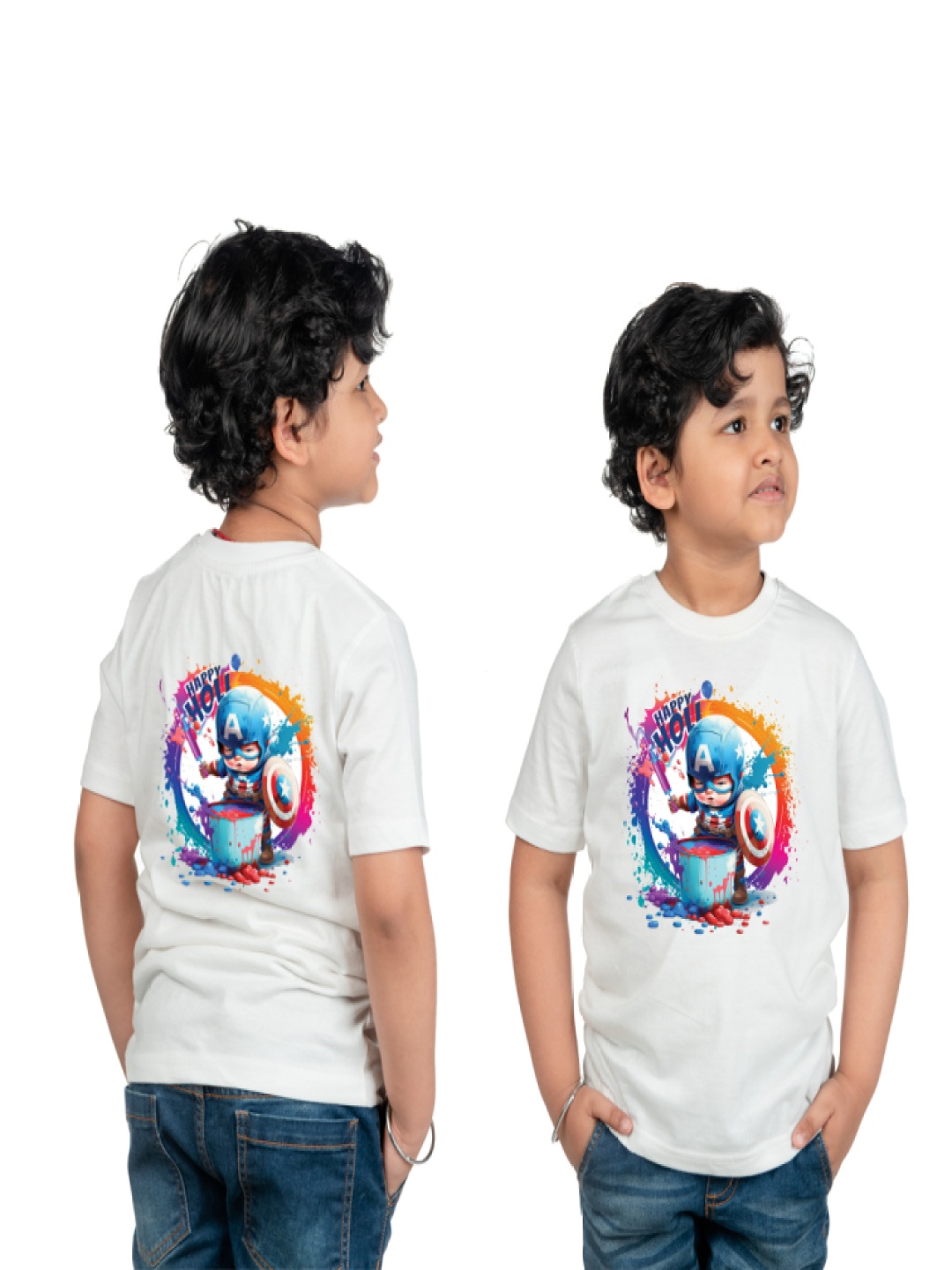 

Chombooka Boys Graphic Printed Round Neck Cotton Oversized T-shirt, White