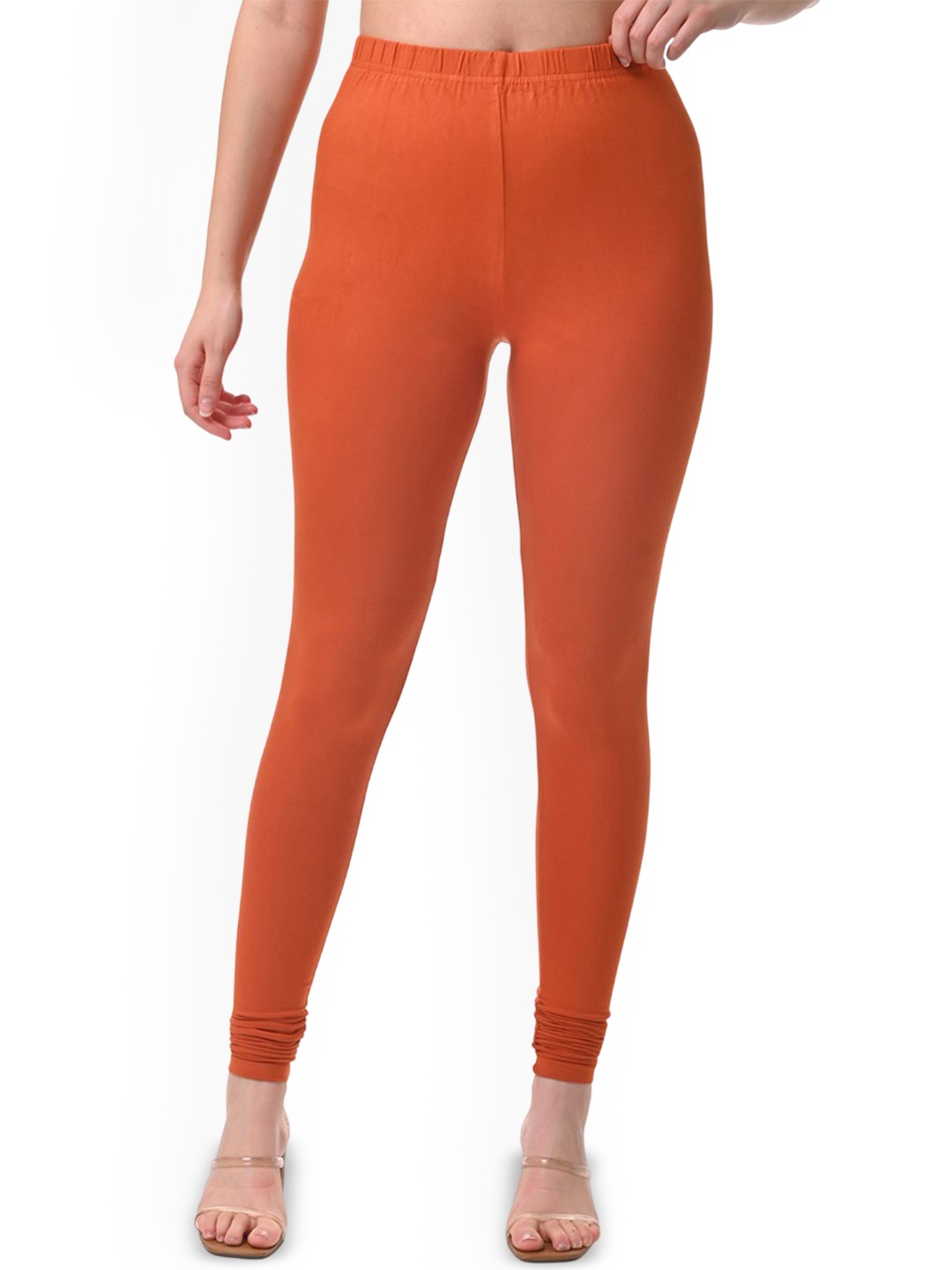 

Fly Birds Women Mid-Rise Churidar-Length Leggings, Rust