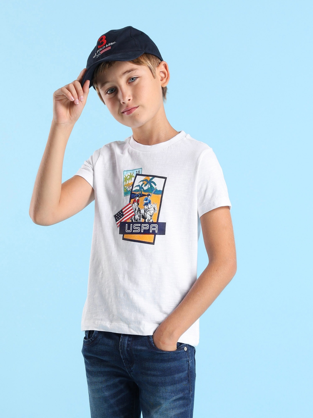 

U.S. Polo Assn. Kids Boys Printed T-shirt, White