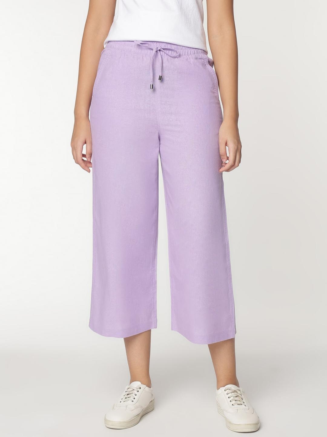 

Marks & Spencer Women High-Rise Culottes Trousers, Purple