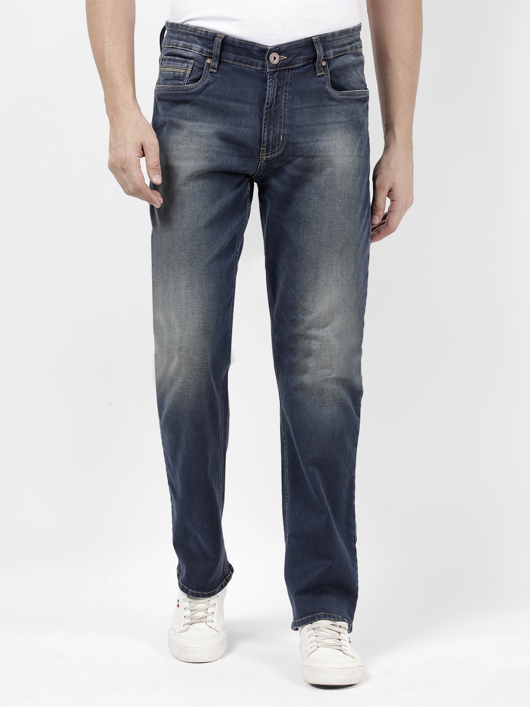 

Numero Uno Men Heavy Fade Stretchable Jeans, Blue