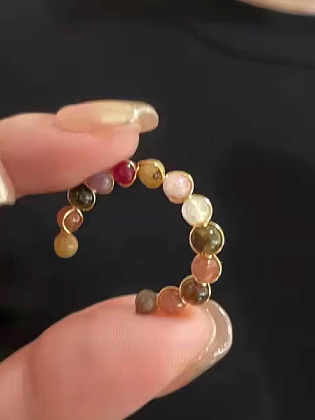 

StyleCast Elegant Gold-Toned Artificial Beaded Finger Ring