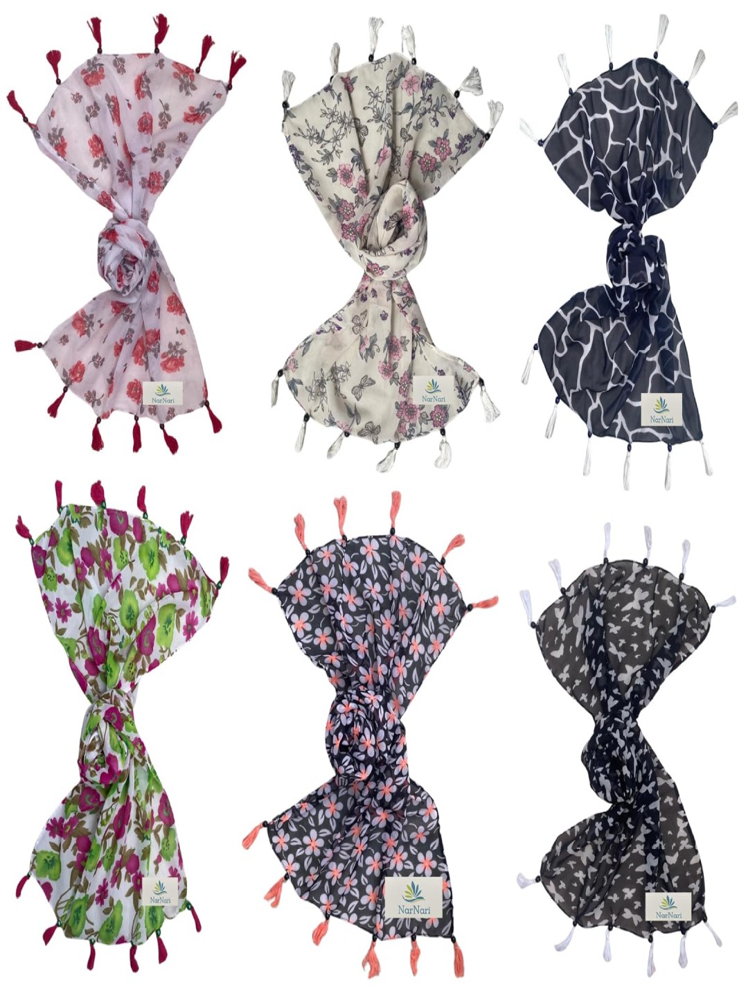 

NarNari Women Printed Scarf, Green