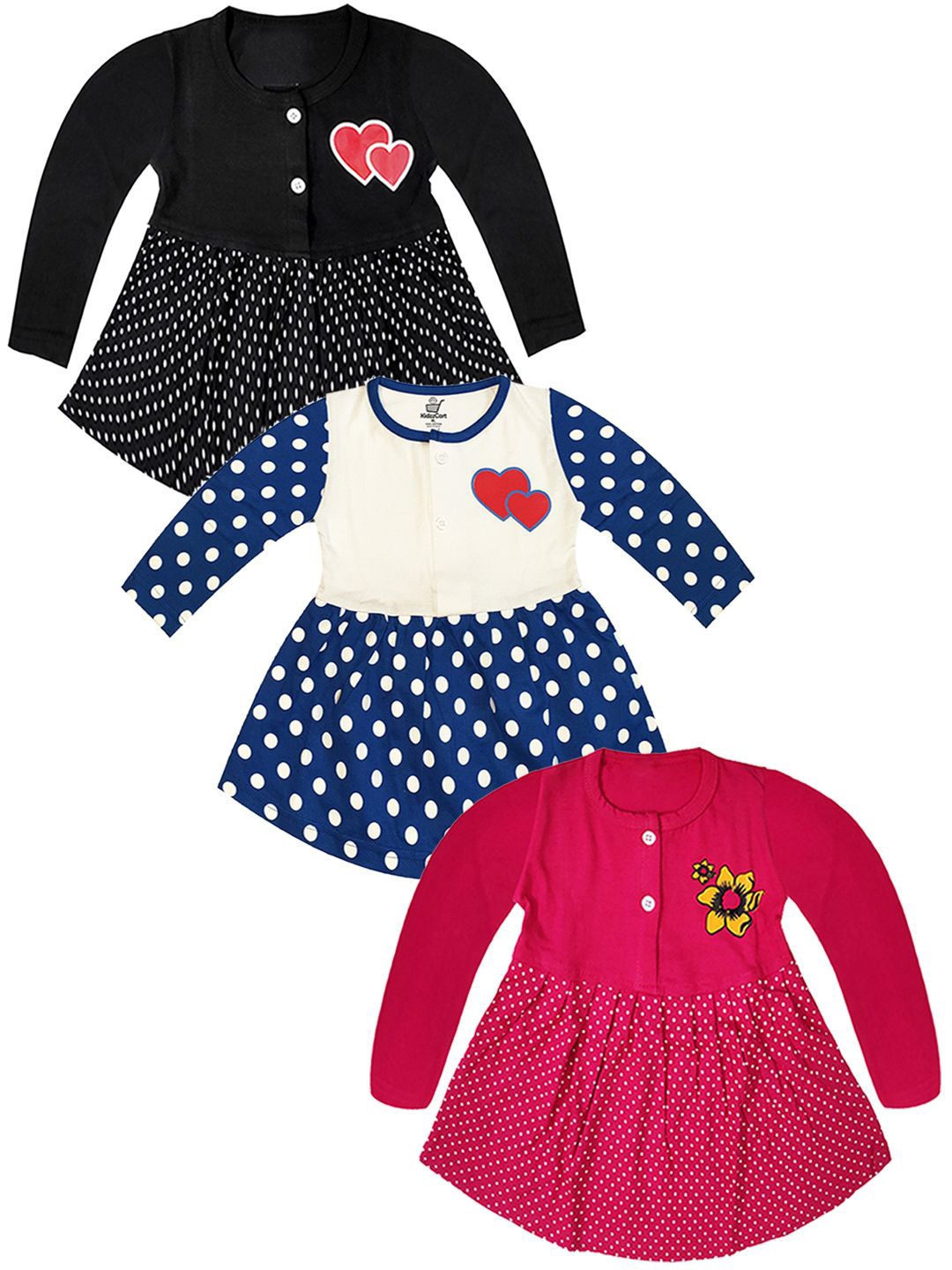 

KidzzCart Polka Dot Print Fit & Flare Dress, Multi