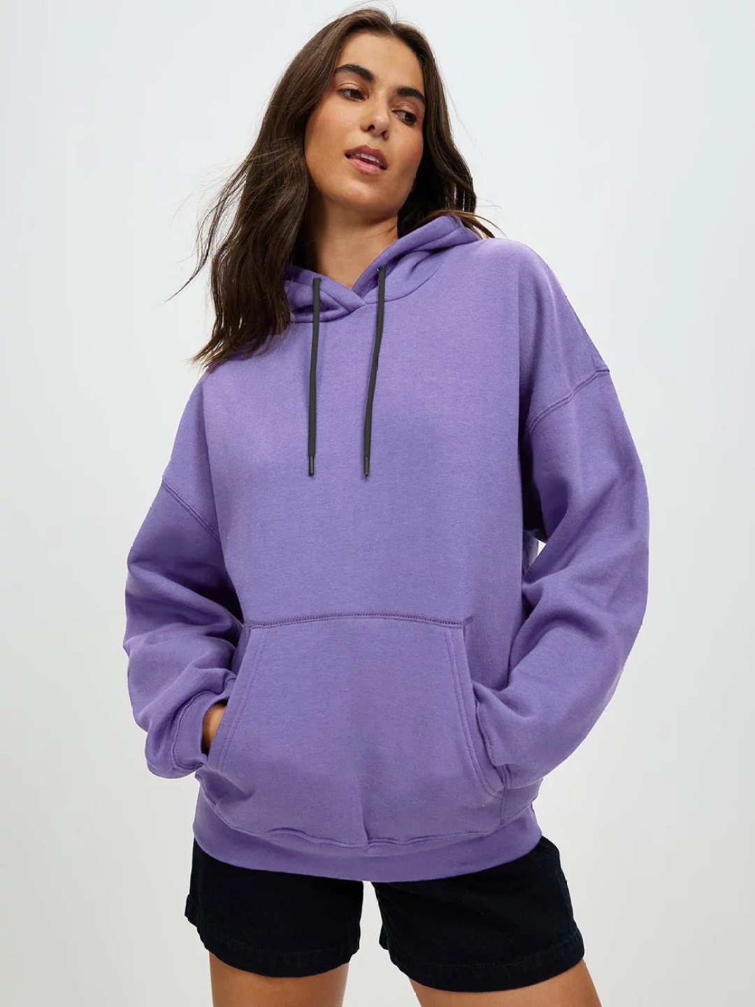 

CLAFOUTIS Women Hooded Pockets Boxy T-shirt, Lavender