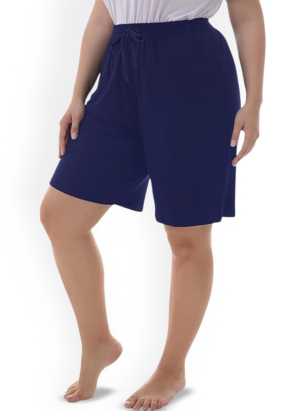 

NOTWILD Women Mid-Rise Cotton Lounge Short, Navy blue