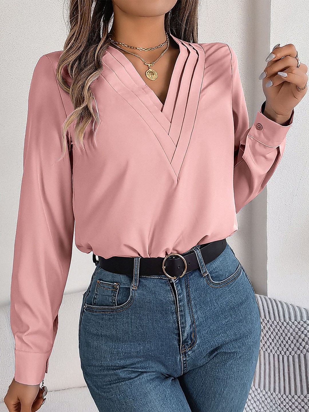 

StyleCast x Revolte Women Solid Regular Top, Pink
