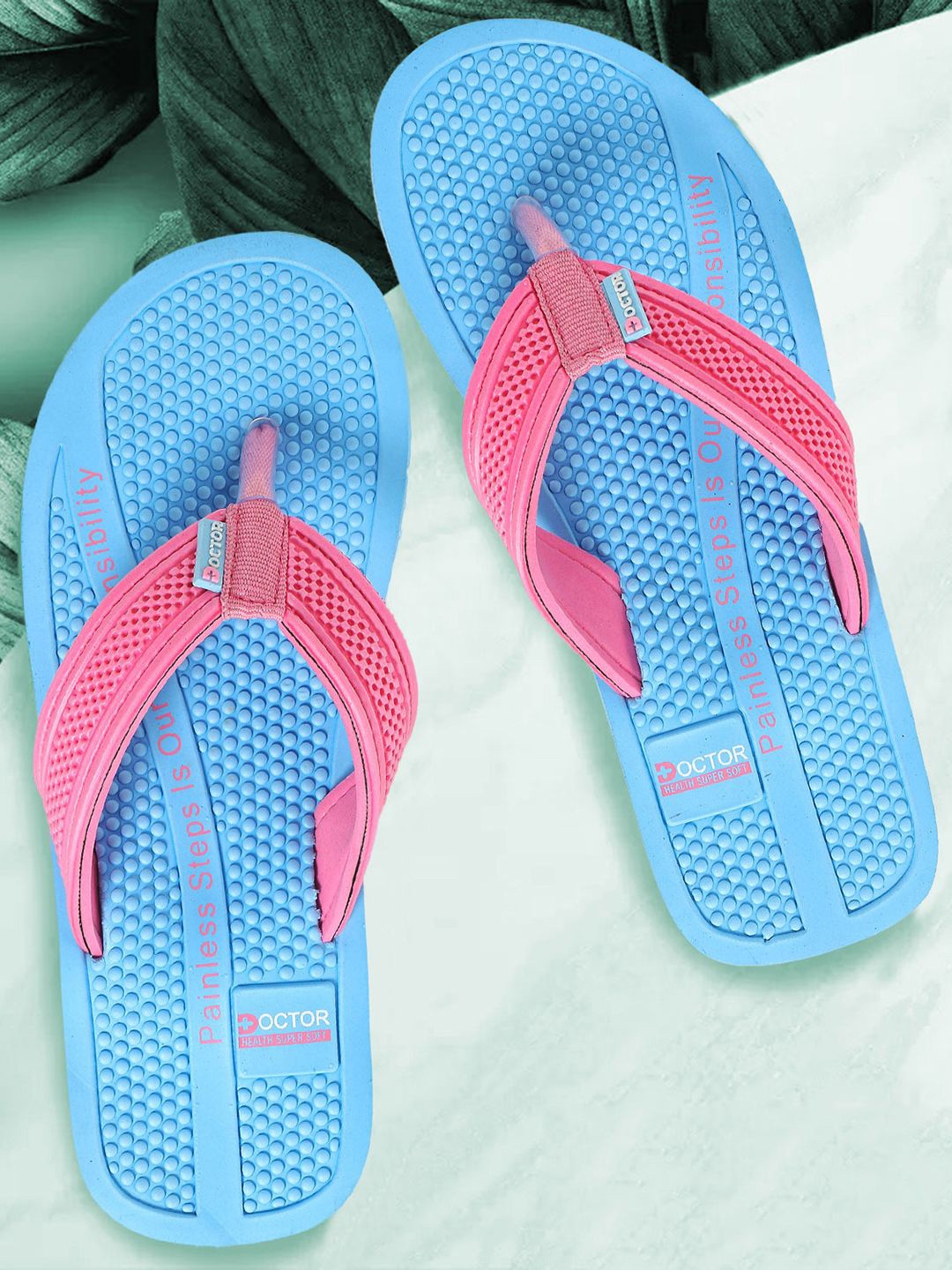 

DOCTOR HEALTH SUPER SOFT Women Slip-On Flip Flops, Blue