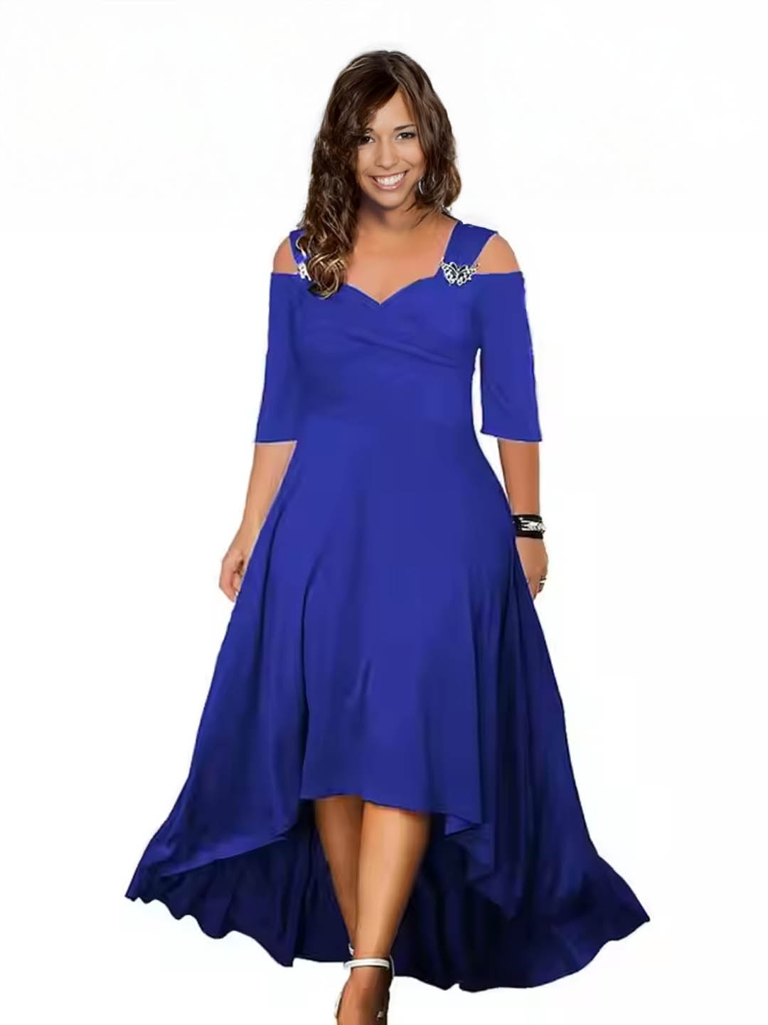 

StyleCast Cold-Shoulder Fit & Flare Maxi Dress, Blue