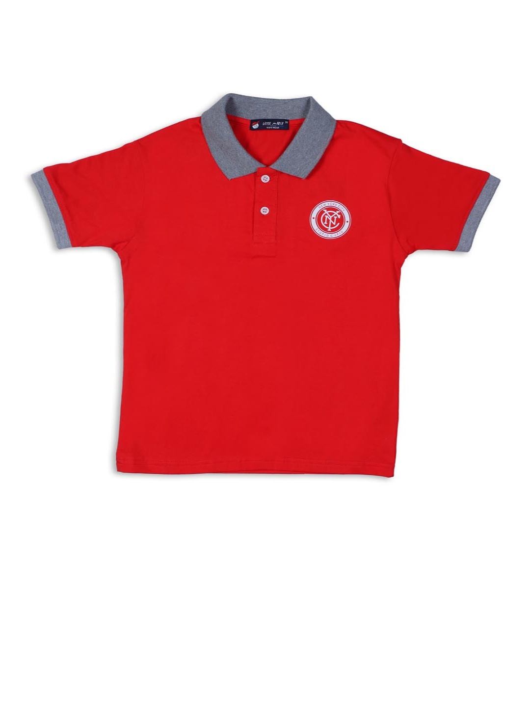 

Little Marco Boys Polo Collar Applique T-shirt, Red