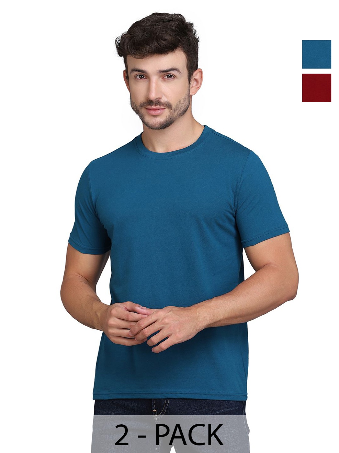 

WOOSTRO Men 2 Slim Fit T-shirt, Teal