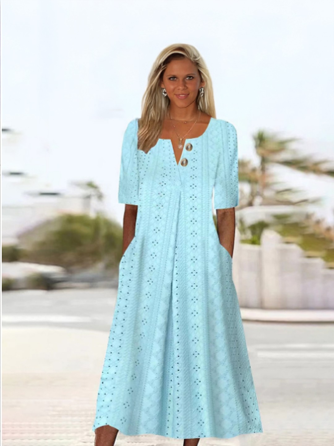 

StyleCast Print A-Line Maxi Dress, Blue