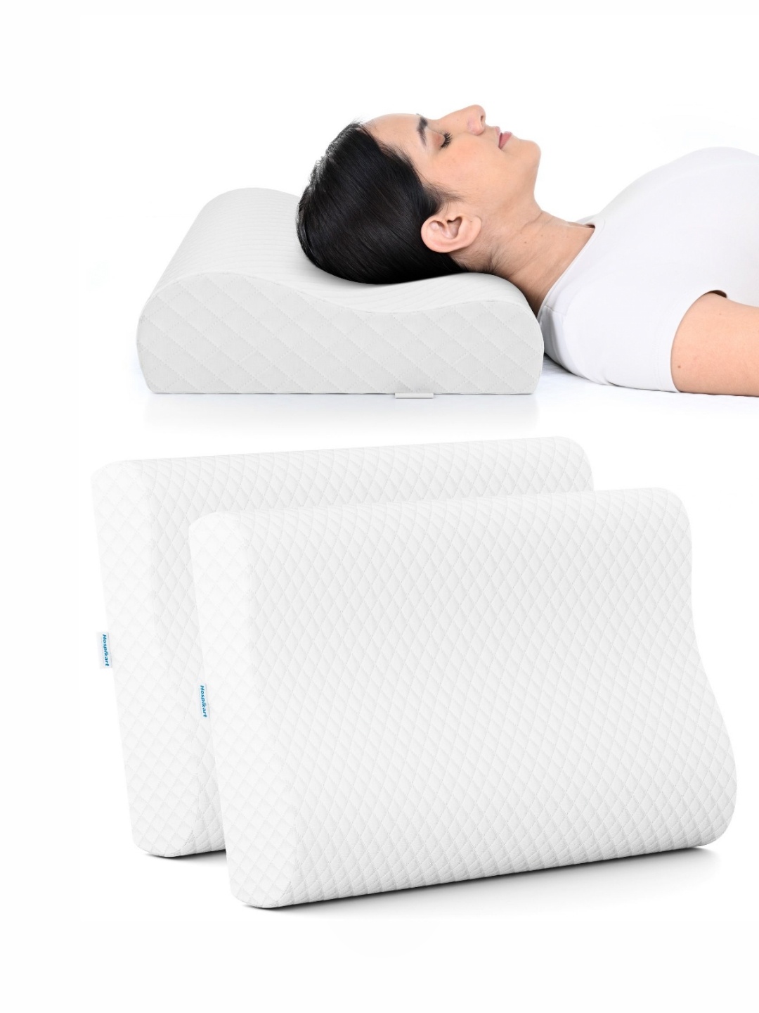 

HOSPIKART White 2 Pieces Memory Foam Filled Polyester Maternity Pillows